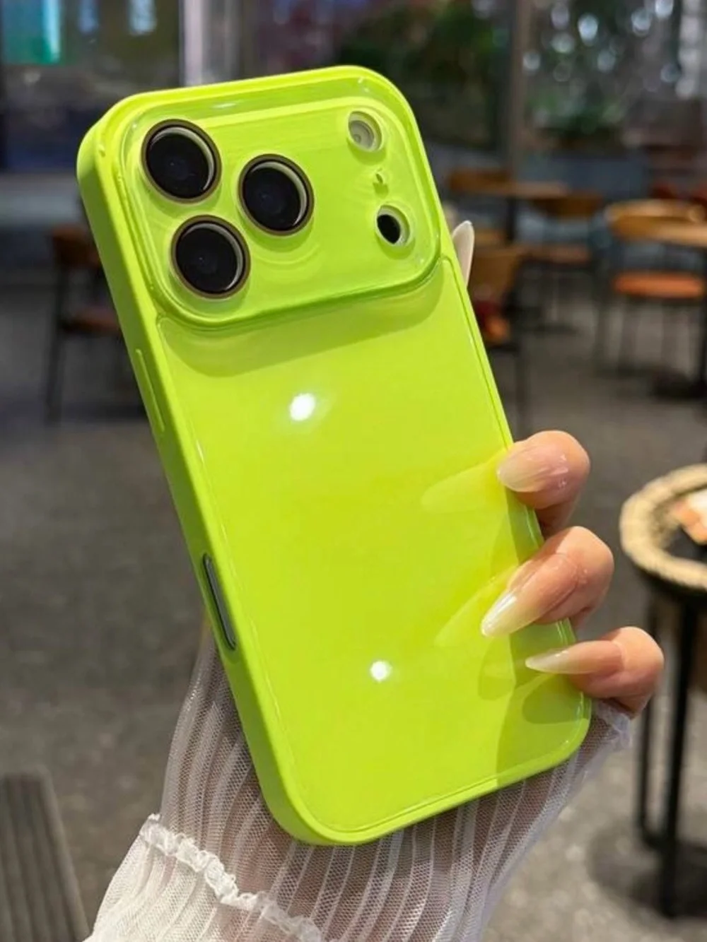 Luxe Glossy Neon Orange & Lime Green Cell Phone Case iPhone 17 Pro Set of 2